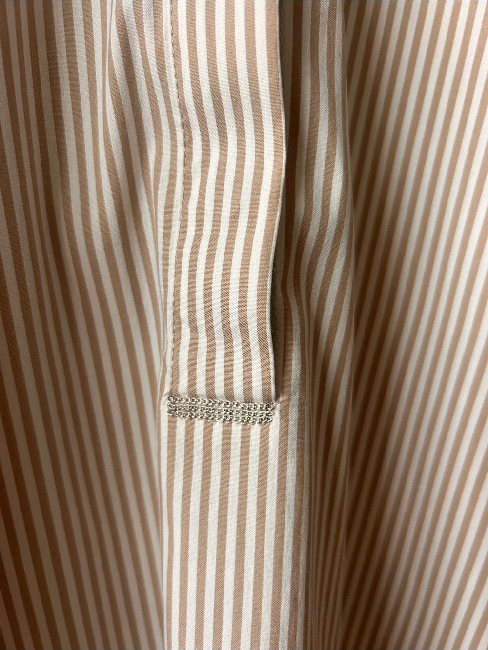 Lafayette 148 New York Striped Tunic Blouse Medium High Low Hem - Picture 6 of 10
